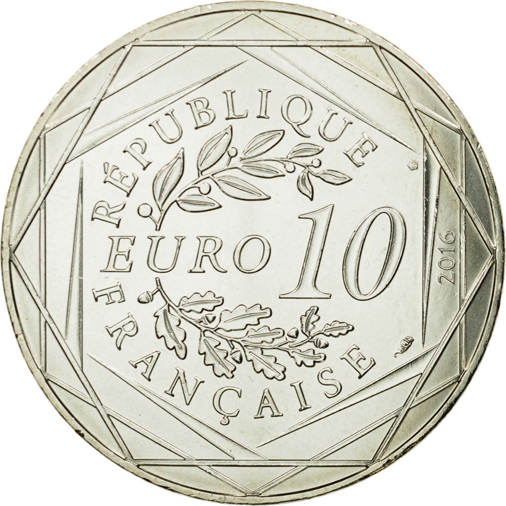 France, 10 Euro, Petit prince et les peintres, 2016, MS(65-70), Silver