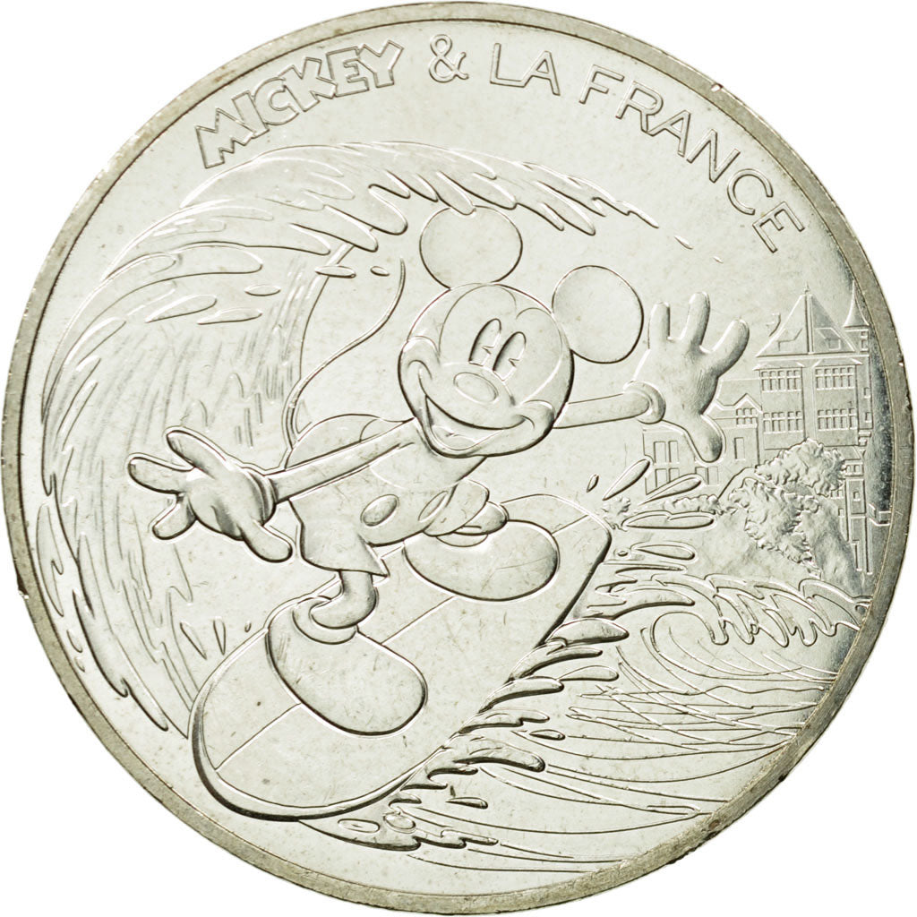 France, 10 Euro, Mickey nouvelle vague, 2018, MS(63), Silver