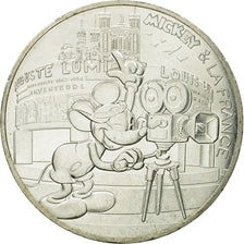 France, 10 Euro, Mickey silence on tourne, 2018, MS(63), Silver