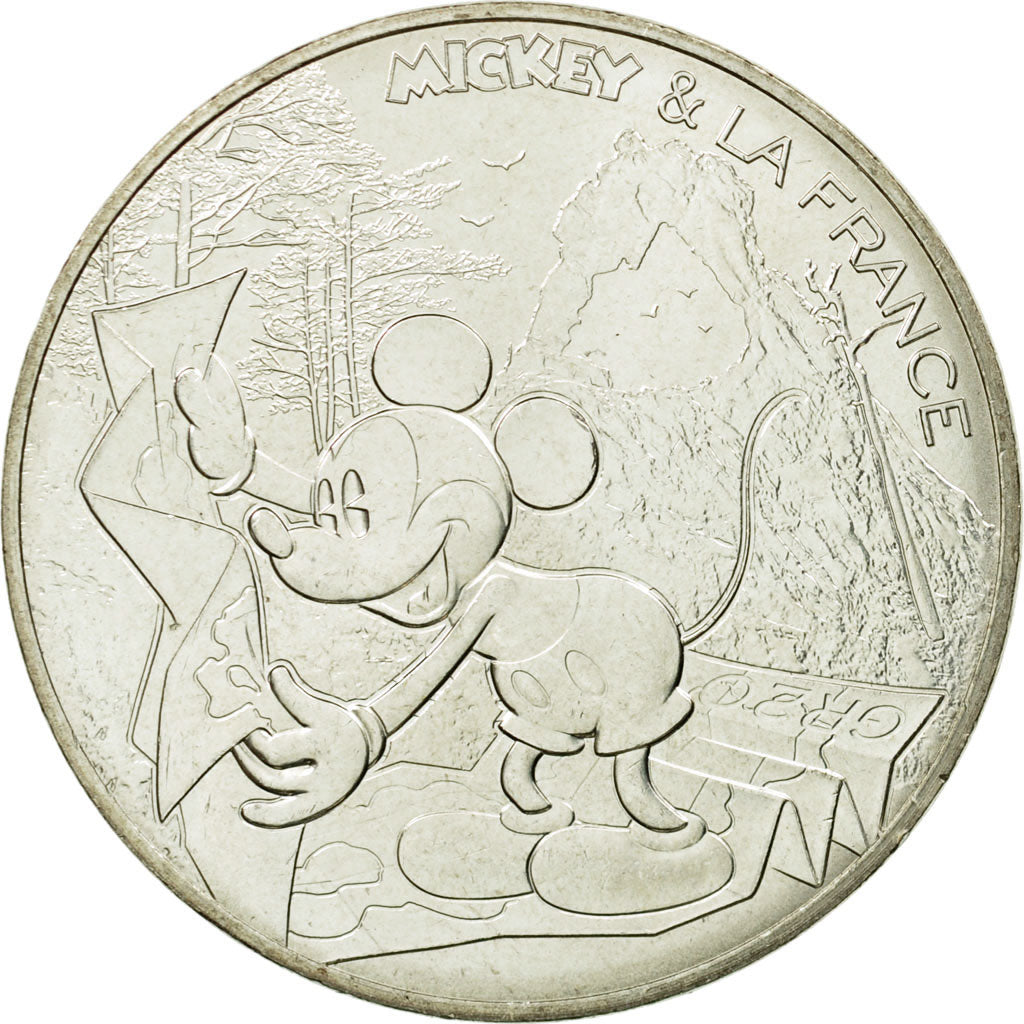 France, 10 Euro, Mickey balade de toute beauté, 2018, MS(63), Silver