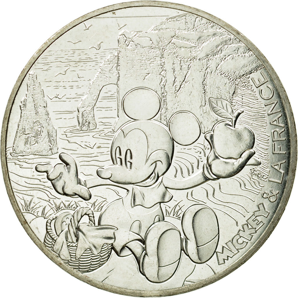 France, 10 Euro, Mickey pique nique normand, 2018, MS(63), Silver