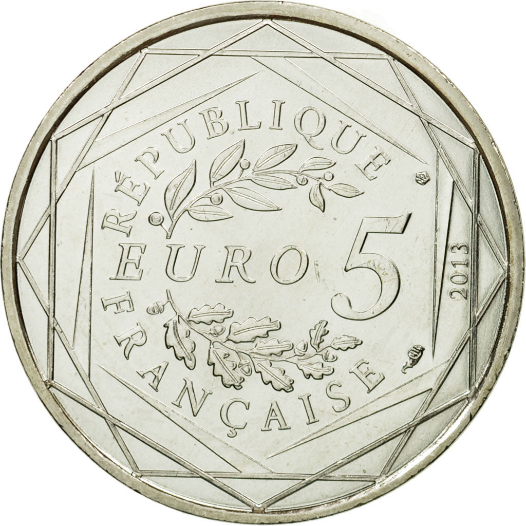 France, 5 Euro, Liberté, 2013, MS(64), Silver