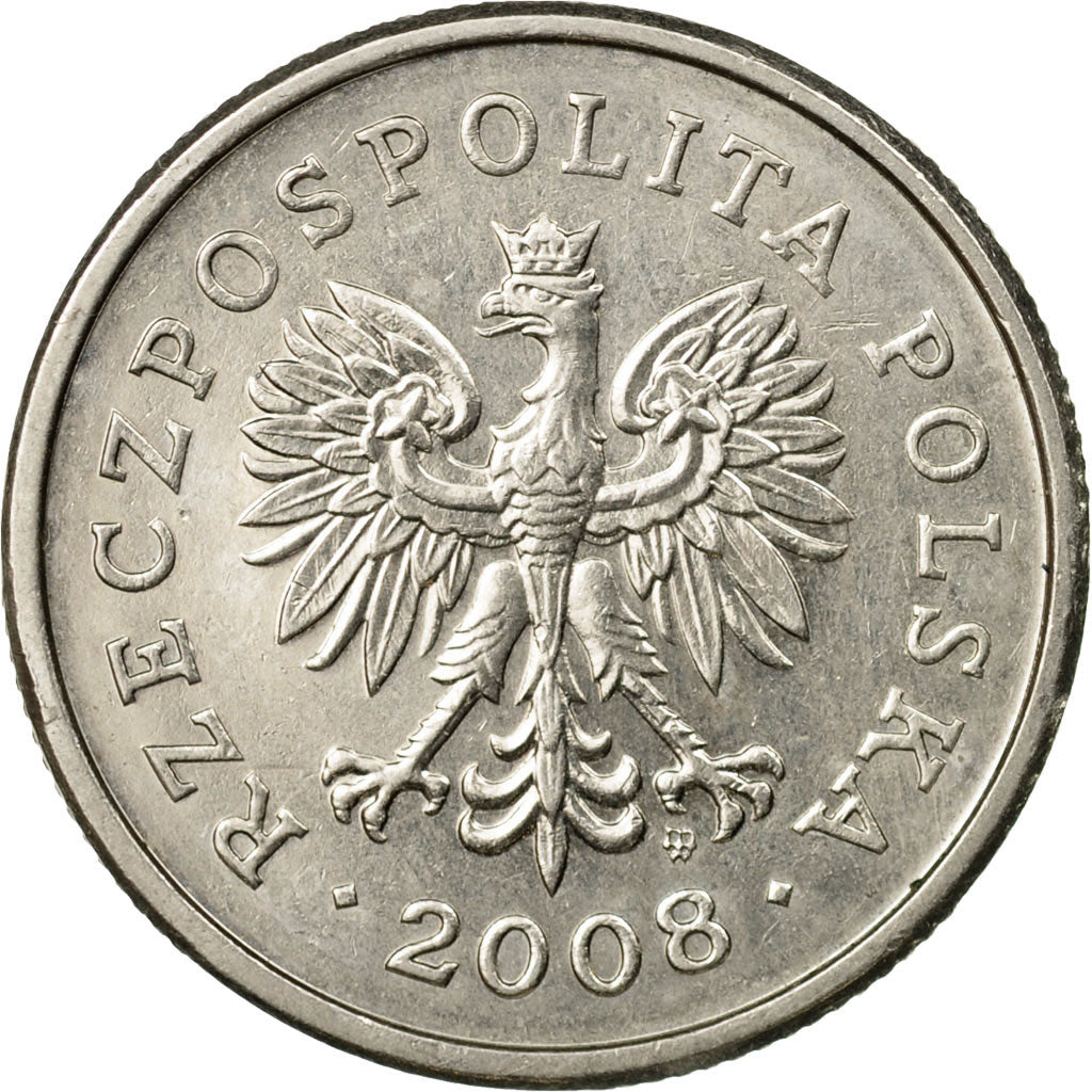 Coin, Poland, Zloty, 2008, Warsaw, EF(40-45), Copper-nickel, KM:282
