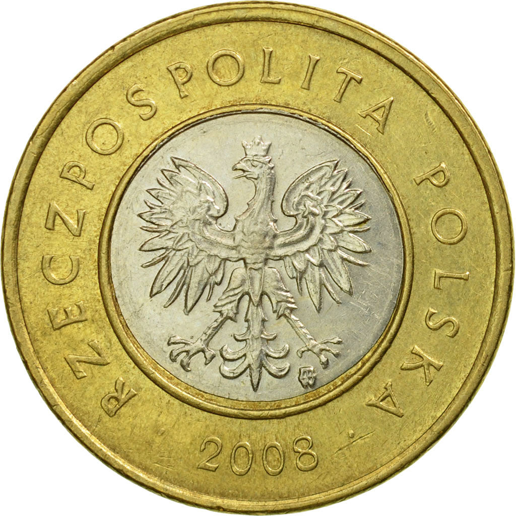 Coin, Poland, 2 Zlote, 2008, Warsaw, EF(40-45), Bi-Metallic, KM:283