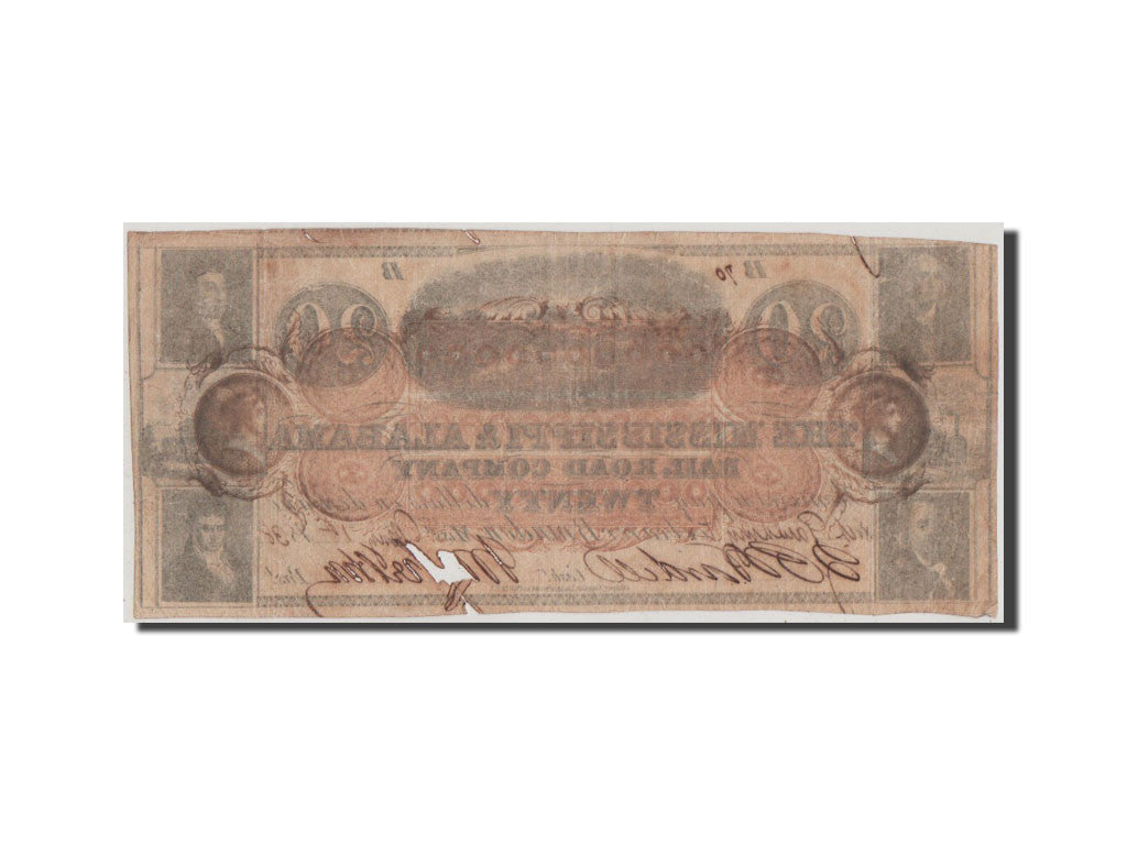 Etats-Unis, Obsolètes, Brandon, Mississippi & Alabama, 20 Dollars 1.5.1838