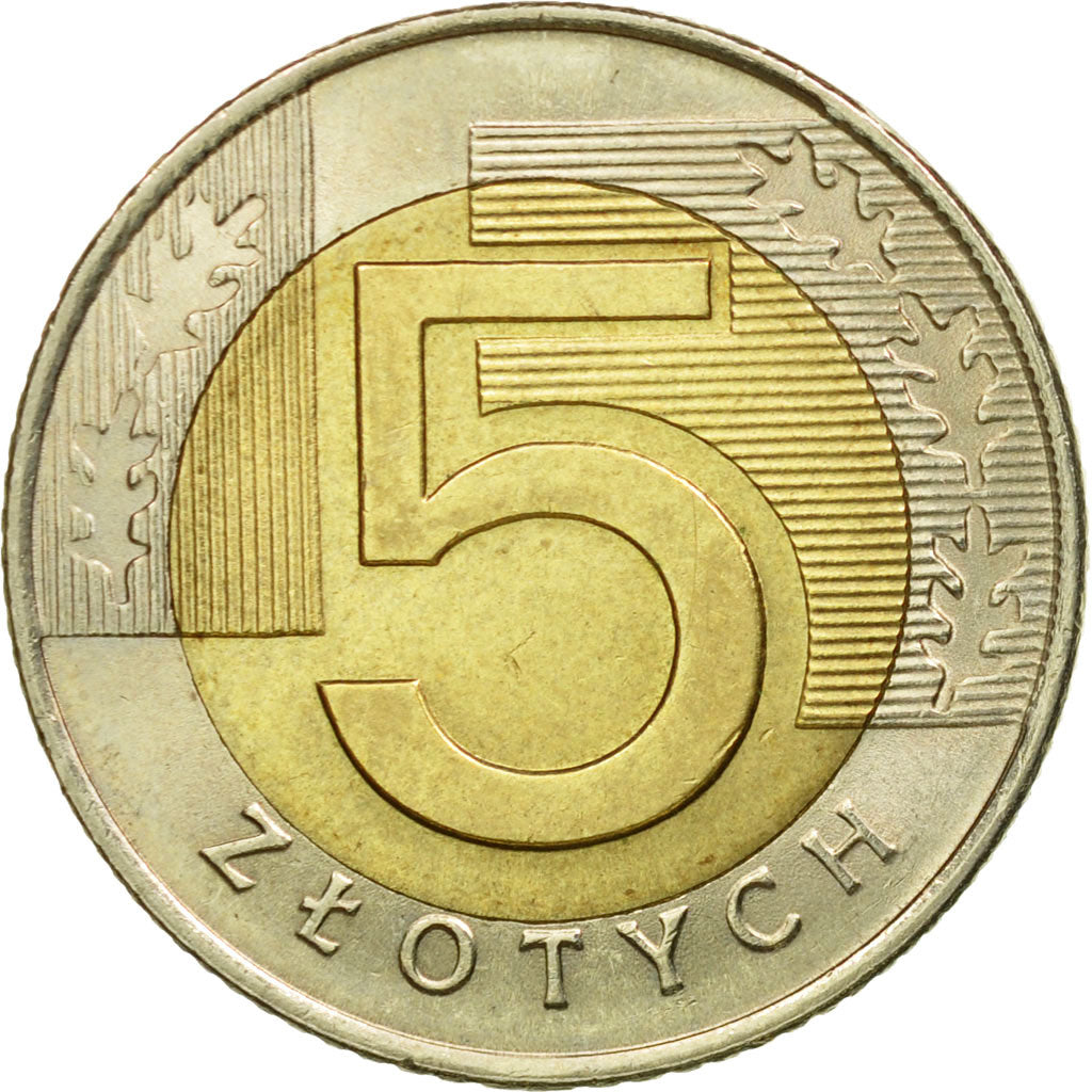Moneda, Polonia, 5 Zlotych, 2008, Warsaw, EBC, Bimetálico, KM:284