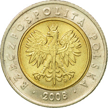 Monnaie, Pologne, 5 Zlotych, 2008, Warsaw, SUP, Bi-Metallic, KM:284