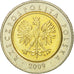 Coin, Poland, 5 Zlotych, 2009, Warsaw, EF(40-45), Bi-Metallic, KM:284