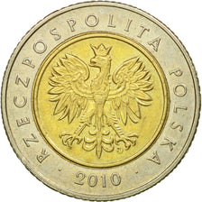 Munten, Polen, 5 Zlotych, 2010, Warsaw, ZF, Bi-Metallic, KM:284