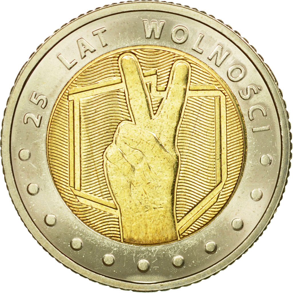 Coin, Poland, 5 Zlotych, 2014, MS(63), Bi-Metallic