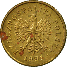 Münze, Polen, Grosz, 1991, Warsaw, SS, Messing, KM:276