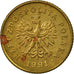 Münze, Polen, Grosz, 1991, Warsaw, SS, Messing, KM:276