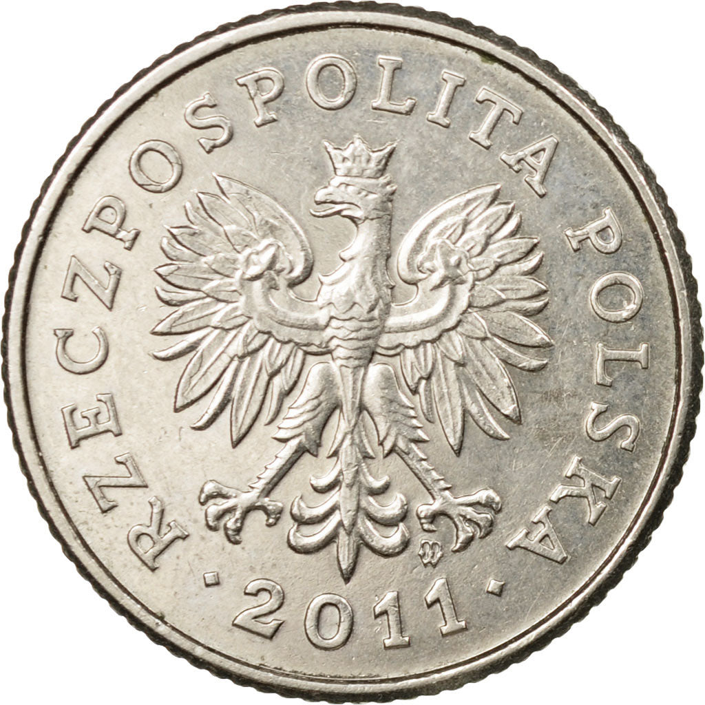 Coin, Poland, 50 Groszy, 2011, Warsaw, EF(40-45), Copper-nickel, KM:281