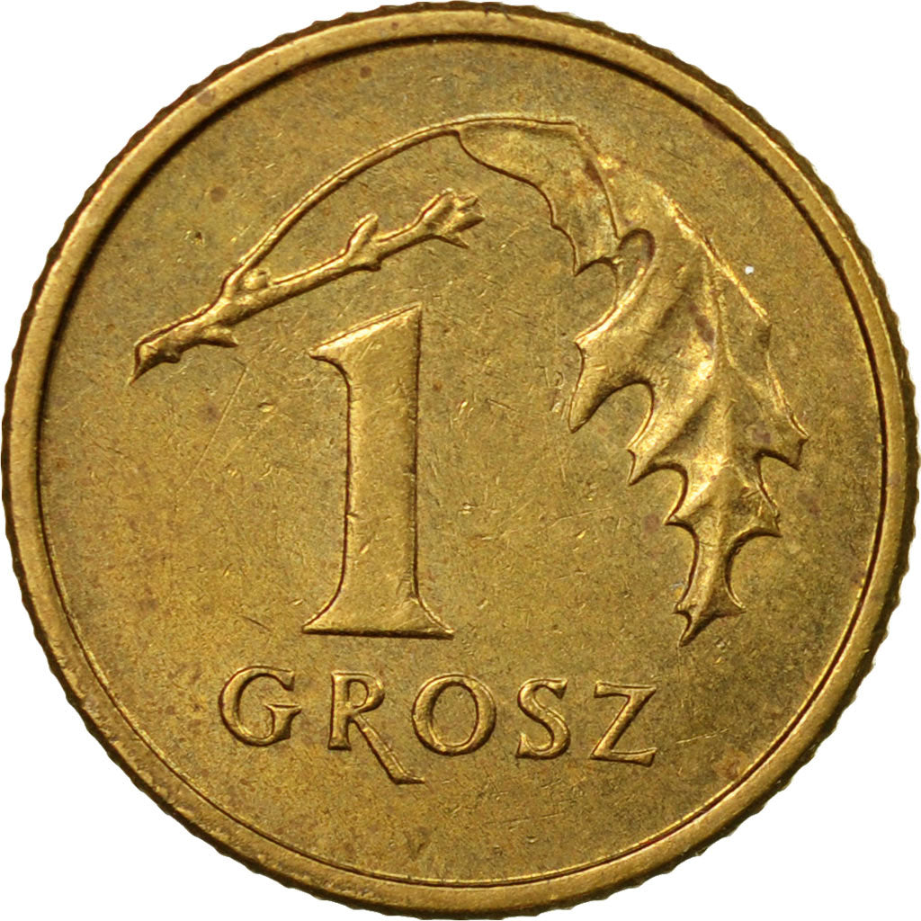 Coin, Poland, Grosz, 2000, Warsaw, EF(40-45), Brass, KM:276