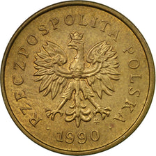 Coin, Poland, 2 Grosze, 1990, Warsaw, EF(40-45), Brass, KM:277