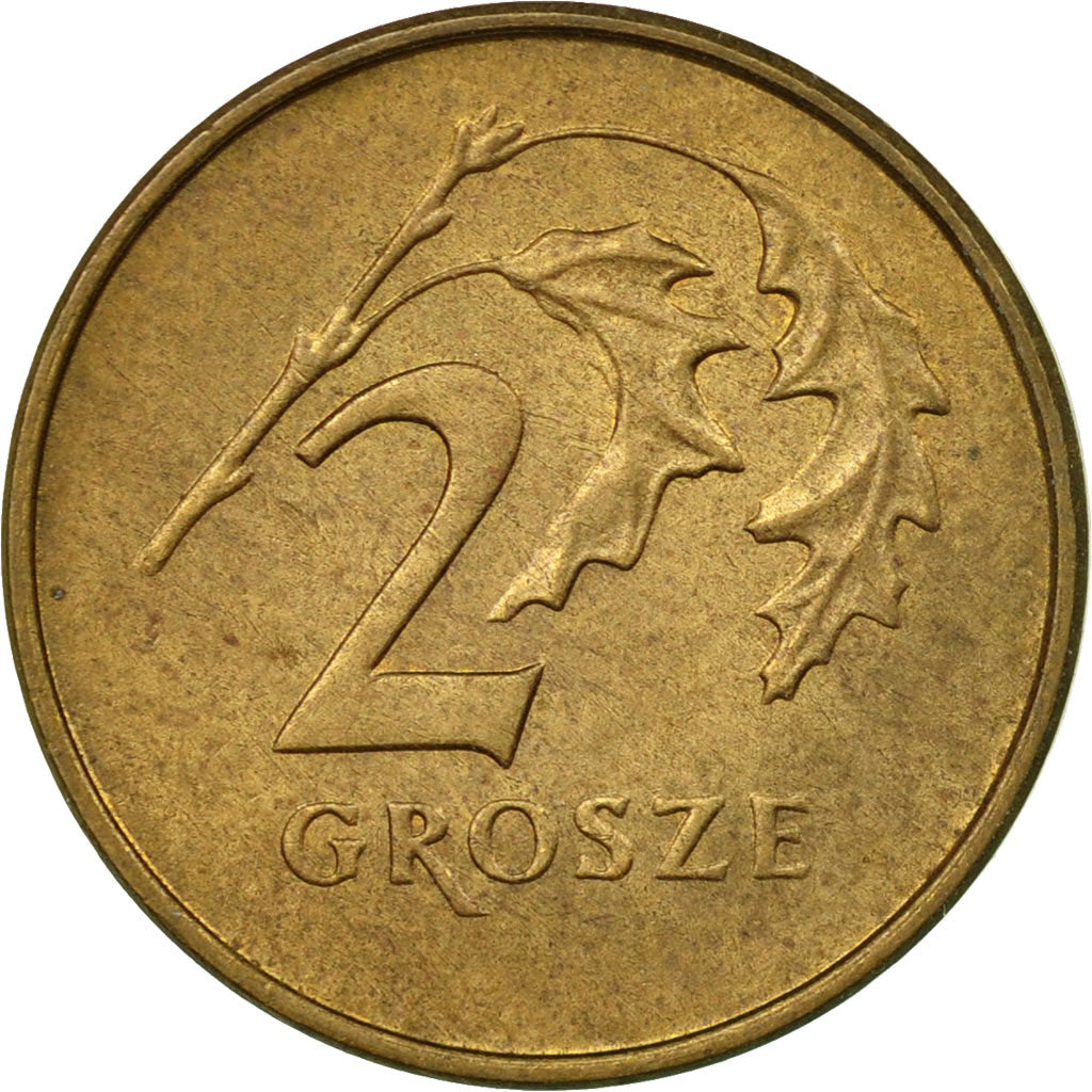 Coin, Poland, 2 Grosze, 1990, Warsaw, EF(40-45), Brass, KM:277
