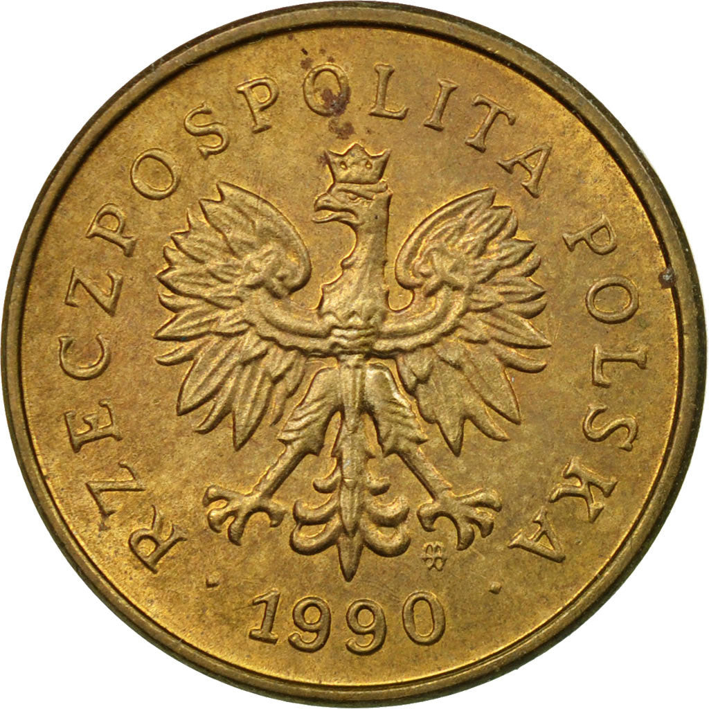 Coin, Poland, 2 Grosze, 1990, Warsaw, EF(40-45), Brass, KM:277