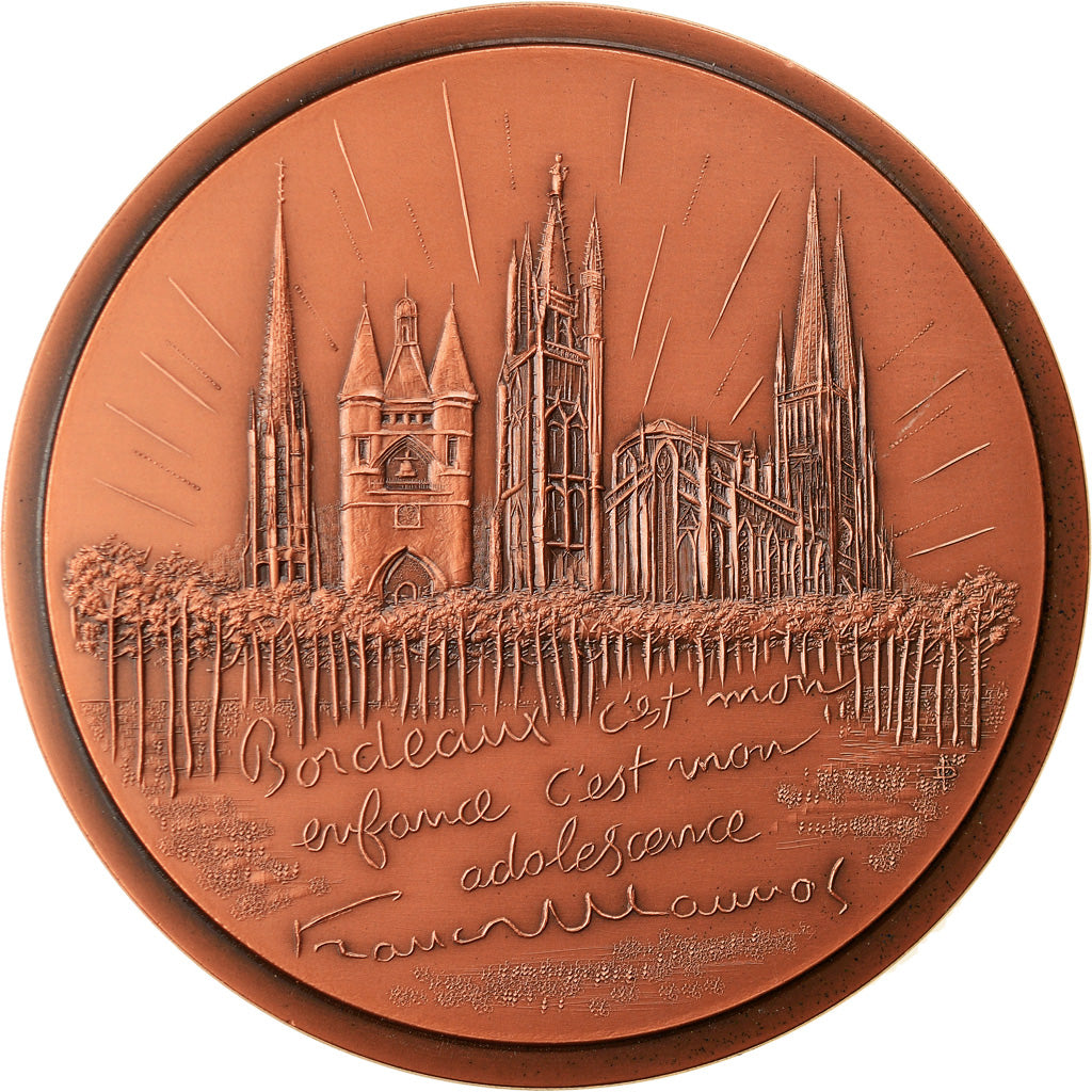 Francja, Medal, Littérature, François Mauriac, Bordeaux, 1985, D. Ponce