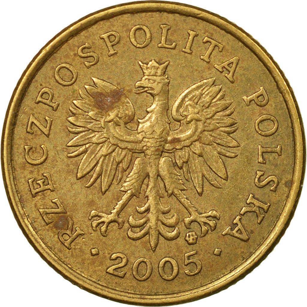 Coin, Poland, 5 Groszy, 2005, Warsaw, EF(40-45), Brass, KM:278