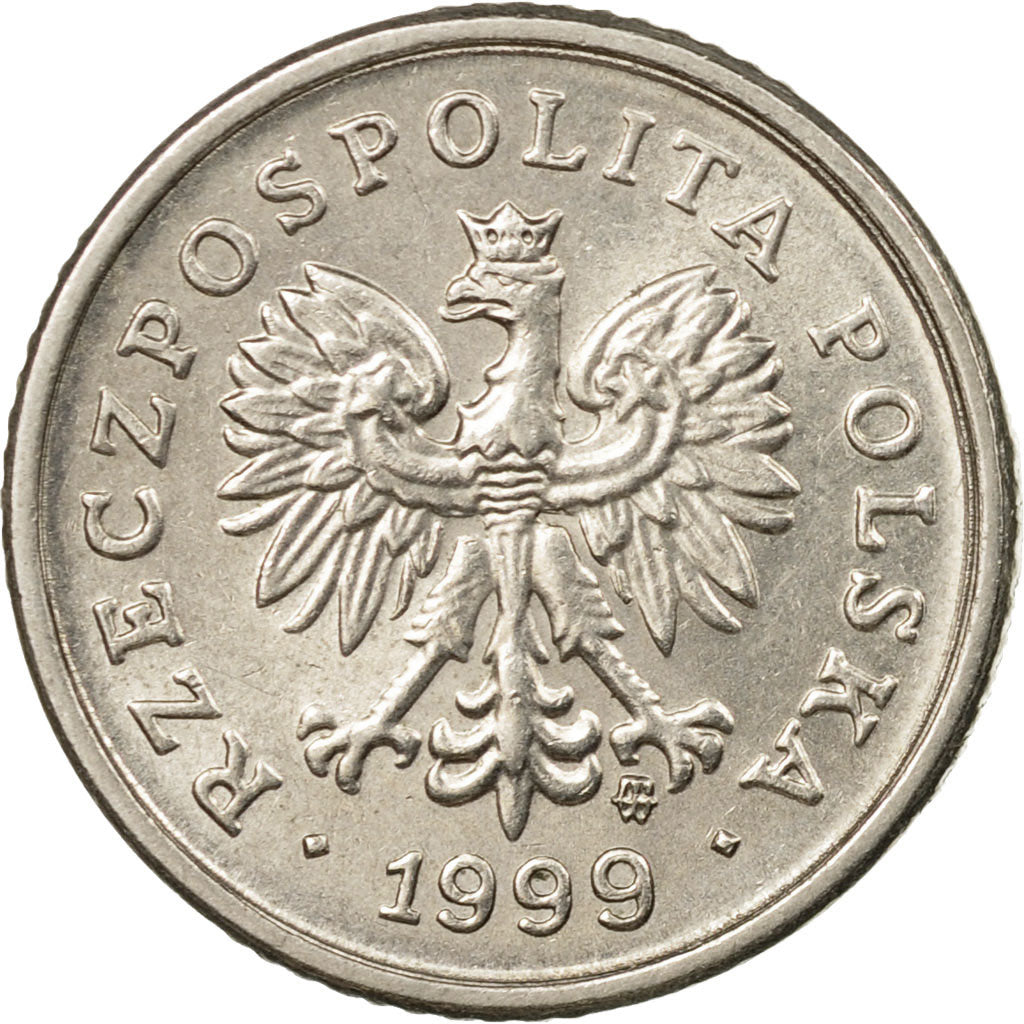Coin, Poland, 10 Groszy, 1999, Warsaw, EF(40-45), Copper-nickel, KM:279