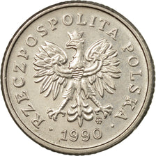 Coin, Poland, 10 Groszy, 1990, Warsaw, EF(40-45), Copper-nickel, KM:279