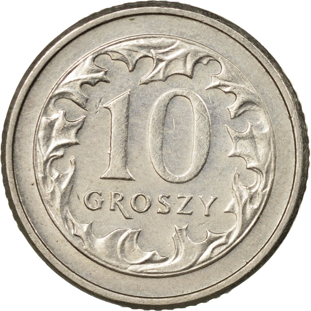 Coin, Poland, 10 Groszy, 1990, Warsaw, EF(40-45), Copper-nickel, KM:279