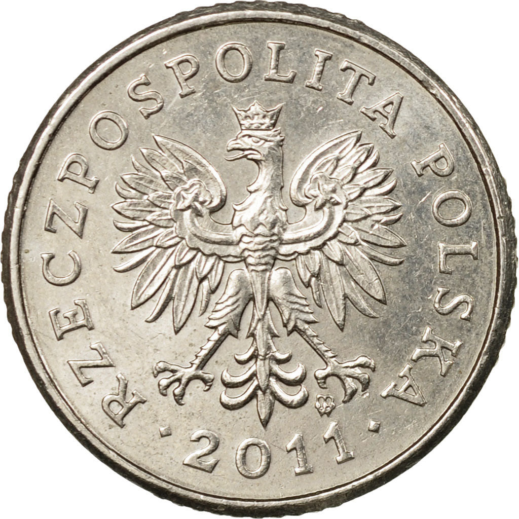 Moneta, Polonia, 10 Groszy, 2011, Warsaw, BB, Rame-nichel, KM:279