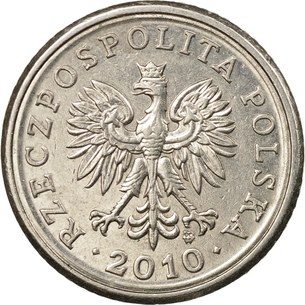 Münze, Polen, 10 Groszy, 2010, Warsaw, SS, Copper-nickel, KM:279