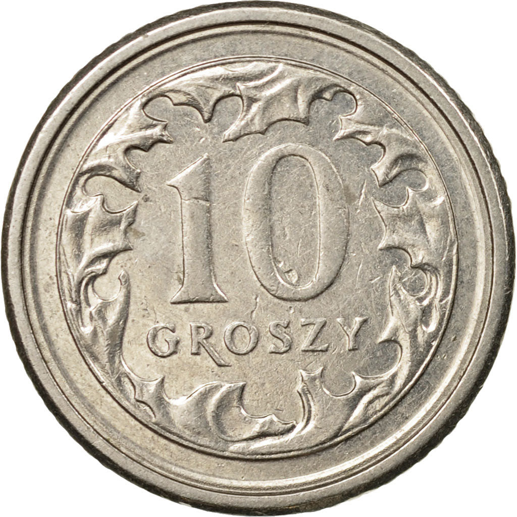 Münze, Polen, 10 Groszy, 2010, Warsaw, SS, Copper-nickel, KM:279