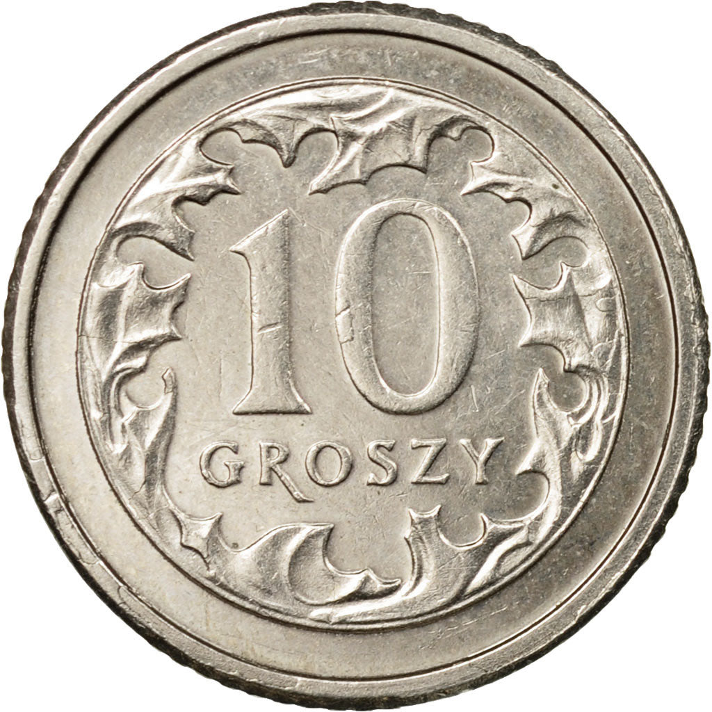 Coin, Poland, 10 Groszy, 2009, Warsaw, EF(40-45), Copper-nickel, KM:279