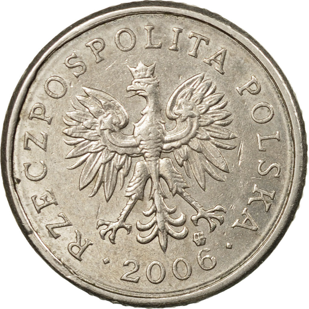 Coin, Poland, 10 Groszy, 2006, Warsaw, EF(40-45), Copper-nickel, KM:279