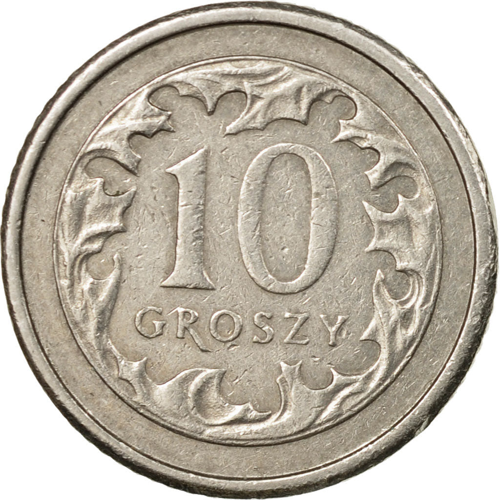 Moneta, Polonia, 10 Groszy, 2004, Warsaw, BB, Rame-nichel, KM:279