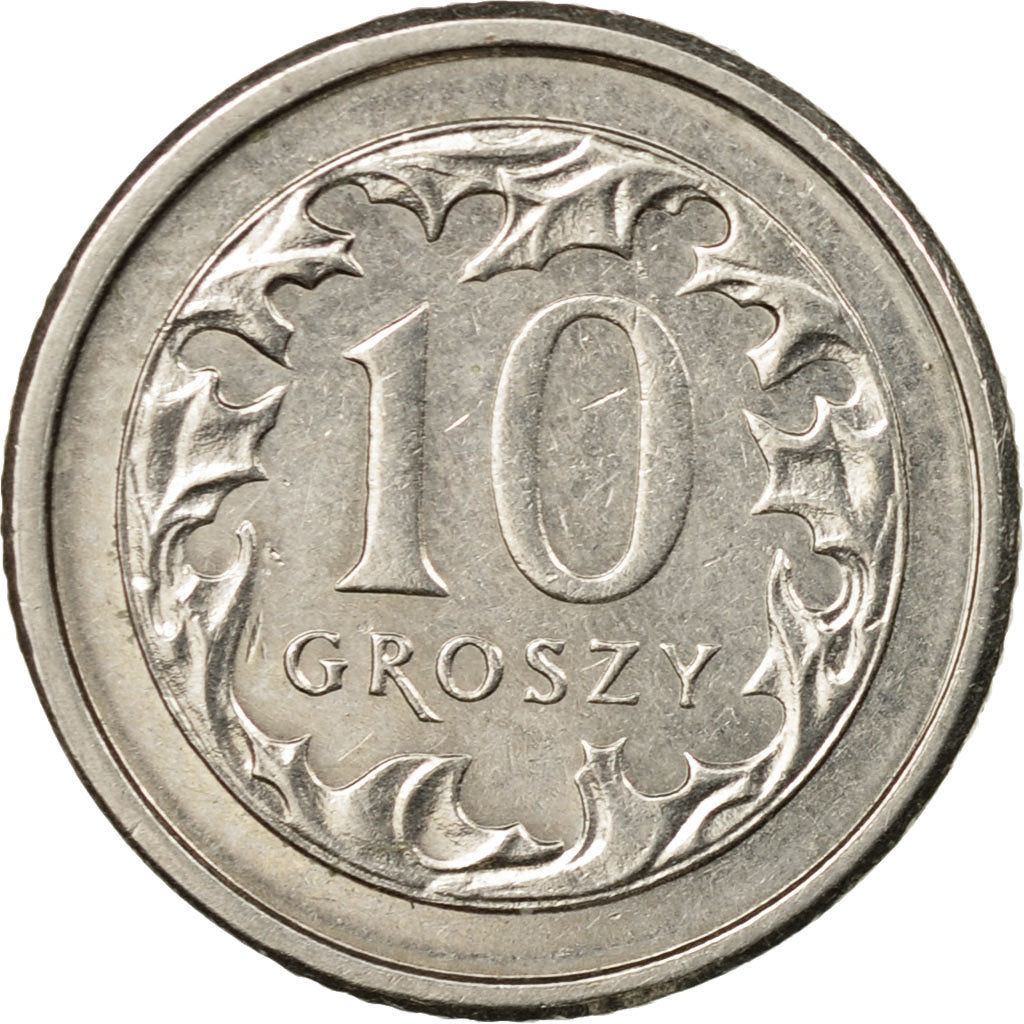 Coin, Poland, 10 Groszy, 2002, Warsaw, EF(40-45), Copper-nickel, KM:279