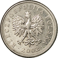 Coin, Poland, 10 Groszy, 2002, Warsaw, EF(40-45), Copper-nickel, KM:279