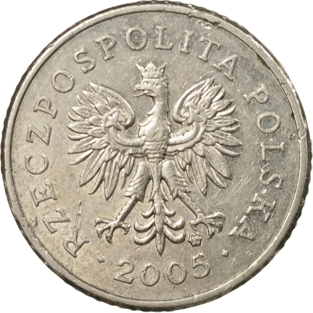 Coin, Poland, 10 Groszy, 2005, Warsaw, EF(40-45), Copper-nickel, KM:279