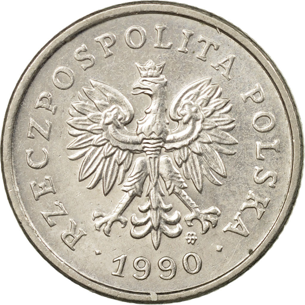 Coin, Poland, 20 Groszy, 1990, Warsaw, EF(40-45), Copper-nickel, KM:280