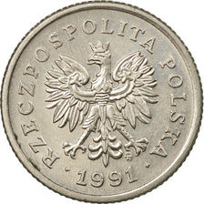 Coin, Poland, 20 Groszy, 1991, Warsaw, EF(40-45), Copper-nickel, KM:280