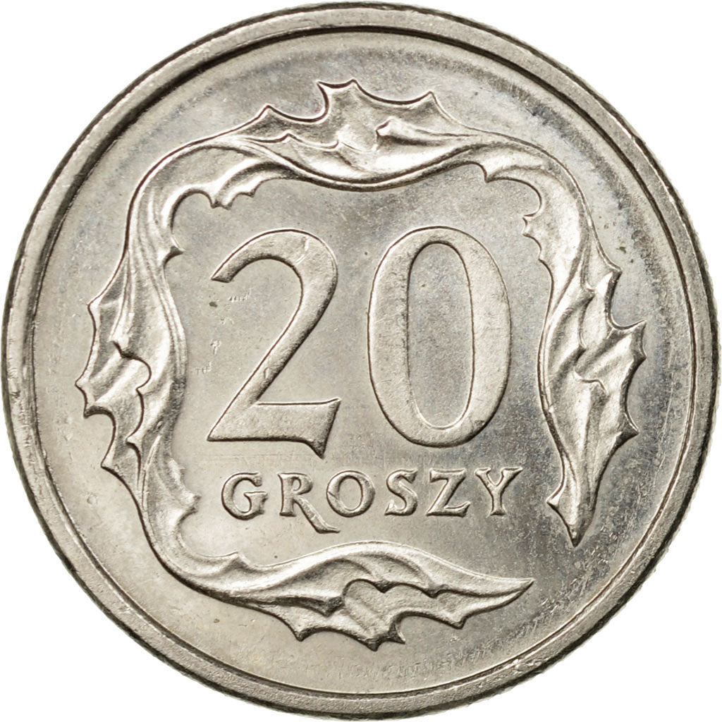 Coin, Poland, 20 Groszy, 1999, Warsaw, EF(40-45), Copper-nickel, KM:280