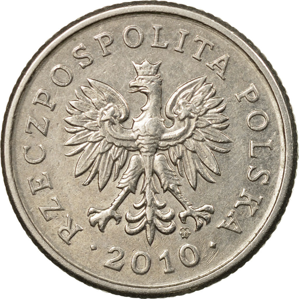 Coin, Poland, 20 Groszy, 2010, Warsaw, EF(40-45), Copper-nickel, KM:280