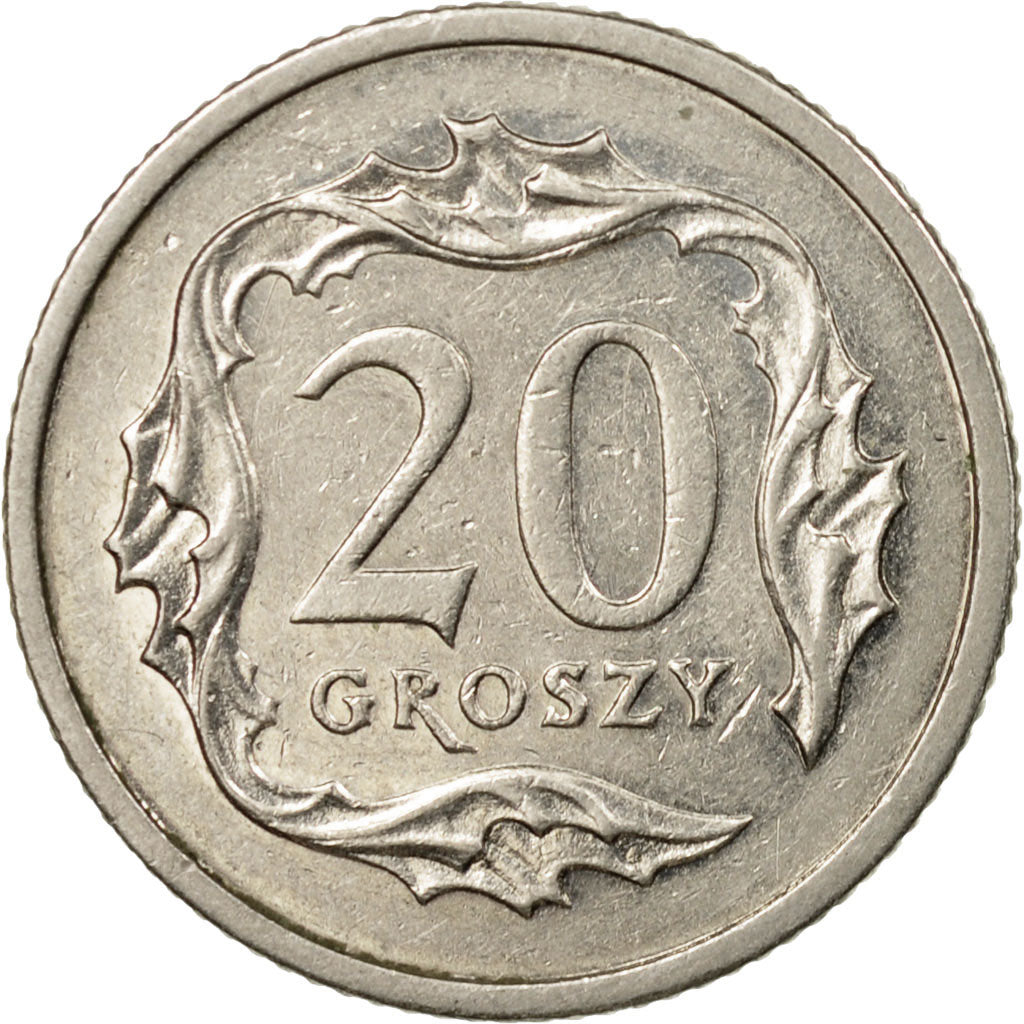 Coin, Poland, 20 Groszy, 2000, Warsaw, EF(40-45), Copper-nickel, KM:280