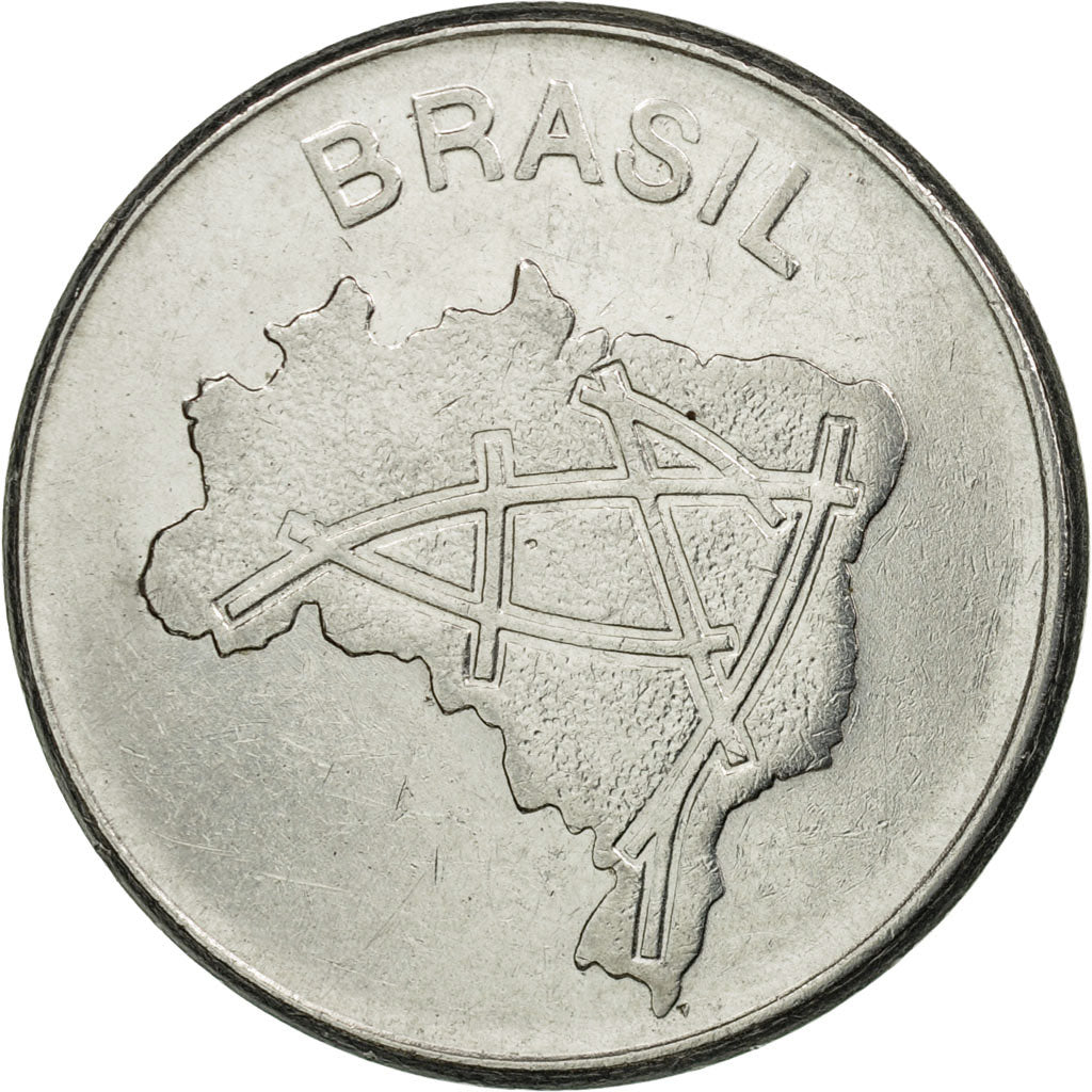 Coin, Brazil, 10 Cruzeiros, 1982, EF(40-45), Stainless Steel, KM:592.1