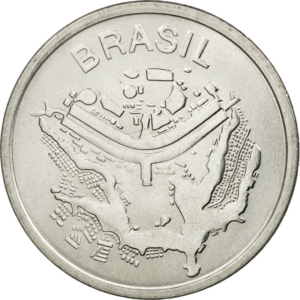 Coin, Brazil, 50 Cruzeiros, 1985, EF(40-45), Stainless Steel, KM:594.2
