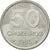 Moneda, Brasil, 50 Cruzeiros, 1985, MBC, Acero inoxidable, KM:594.2