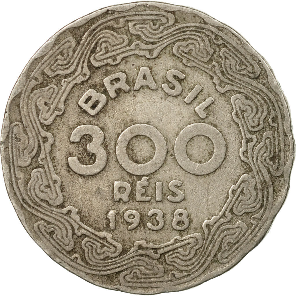 Coin, Brazil, 300 Reis, 1938, VF(20-25), Copper-nickel, KM:546