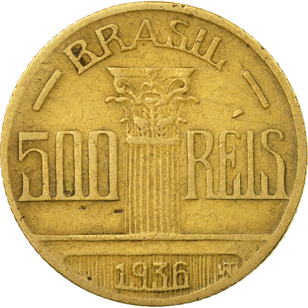 Monnaie, Brésil, 500 Reis, 1936, TB+, Aluminum-Bronze, KM:540