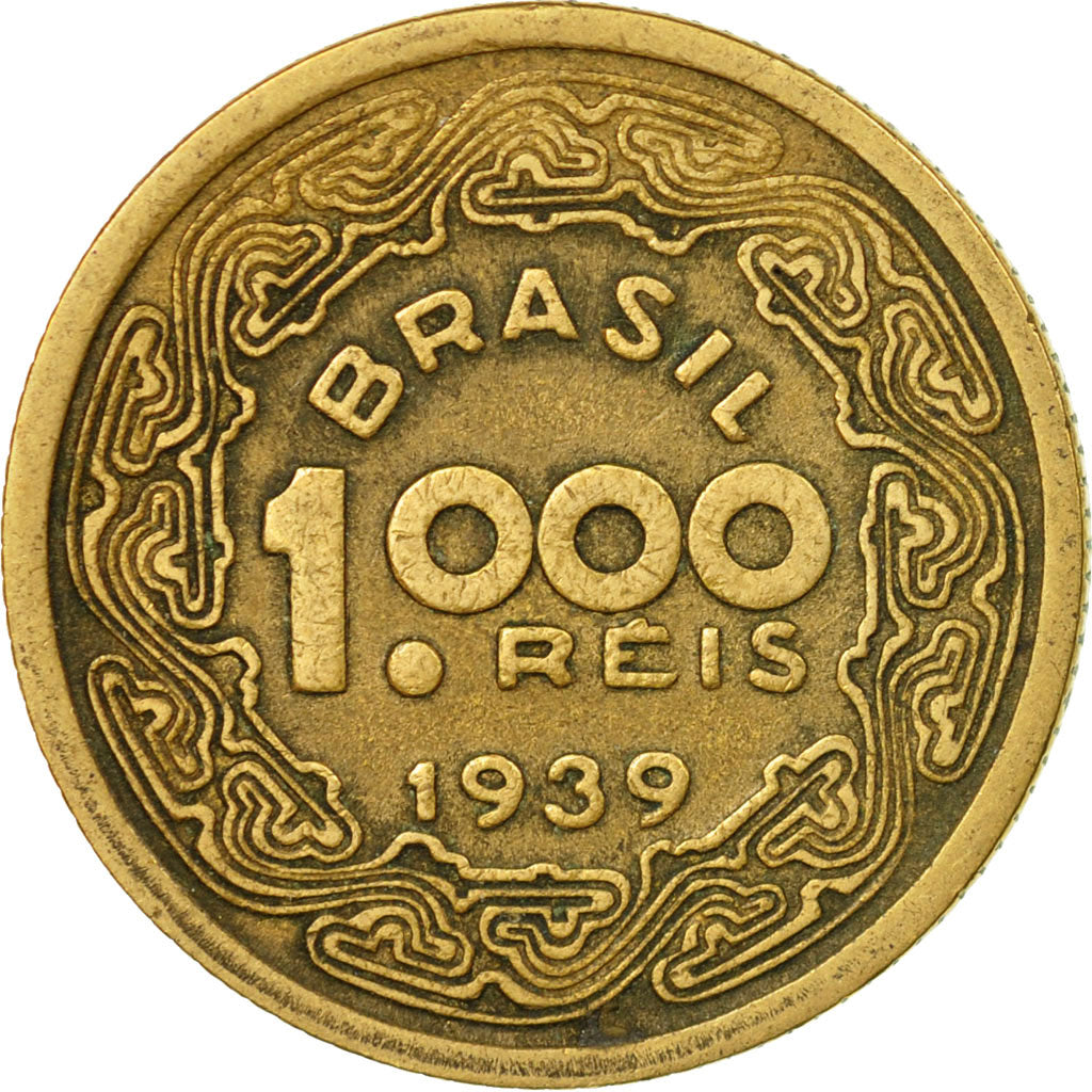 Coin, Brazil, 1000 Reis, 1939, VF(30-35), Aluminum-Bronze, KM:550