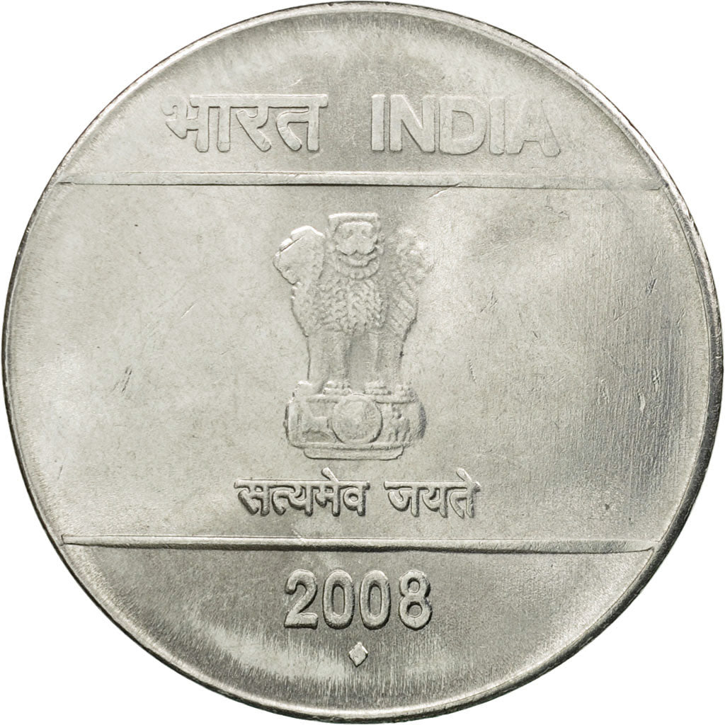 Coin, INDIA-REPUBLIC, 2 Rupees, 2008, EF(40-45), Stainless Steel, KM:327