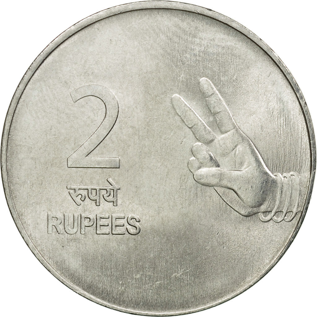 Coin, INDIA-REPUBLIC, 2 Rupees, 2008, EF(40-45), Stainless Steel, KM:327