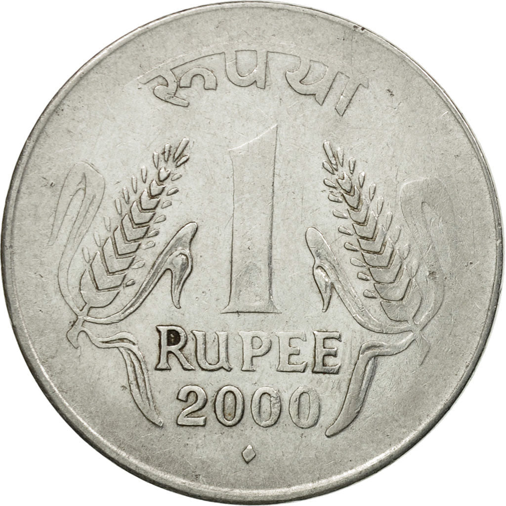 Coin, INDIA-REPUBLIC, Rupee, 2000, EF(40-45), Stainless Steel, KM:92.2