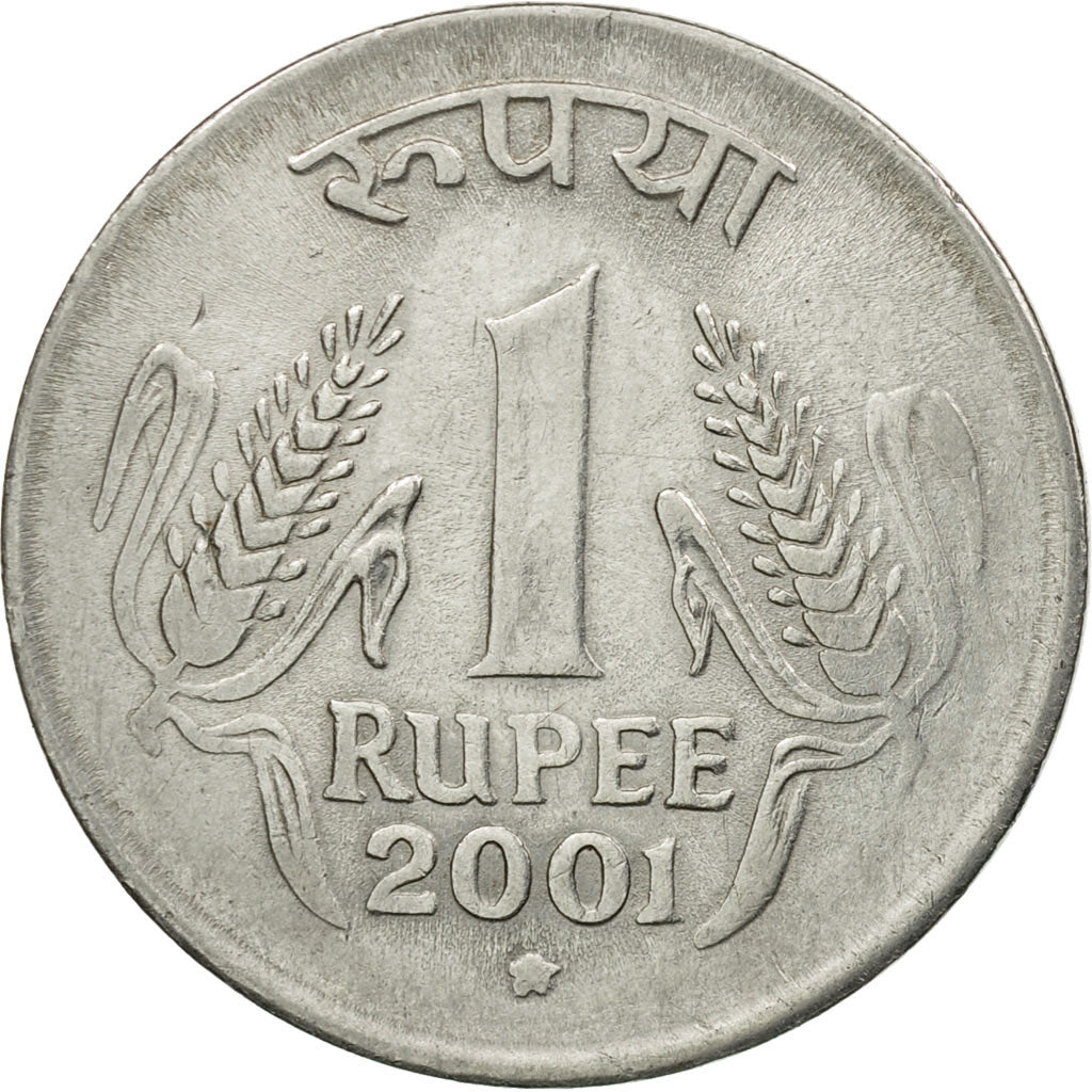 Coin, INDIA-REPUBLIC, Rupee, 2001, EF(40-45), Stainless Steel, KM:92.2